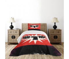 Grunge Dumbbell Lift Bedspread Set