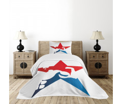 Athlete Silhouette Star Bedspread Set