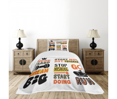 Positive Words Motivational Bedspread Set