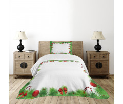 Pine Red Bows Bedspread Set