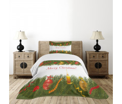 Tree Candle Greeting Bedspread Set