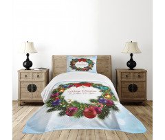 Round Green Wreath Bedspread Set