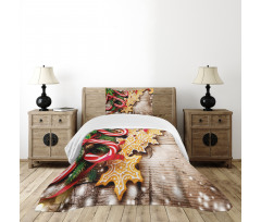 Cookies Candy Canes Bedspread Set