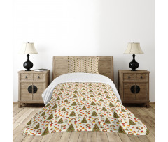 Poinsettia Flowers Bedspread Set