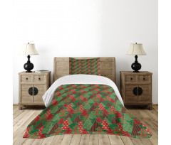 Tree Pines Swirl Dot Bedspread Set