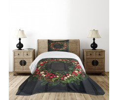 Fir Xmas Wreath Bedspread Set