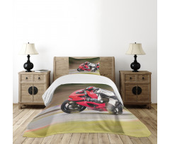 Motorbike Race Speed Bedspread Set
