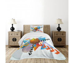 Ball Zigzag Geometric Bedspread Set