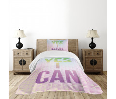 Yes I Can Words Bedspread Set