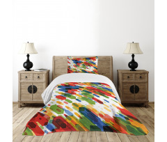 Diagonal Geometric Vibrant Bedspread Set