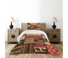 Patchwork Style Asian Bedspread Set