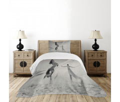 Horse and Lady Bedspread Set