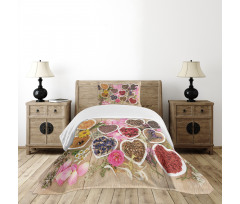 Healing Herbs Bowls Bedspread Set