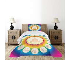 Yogi Lotus Posture Poses Bedspread Set