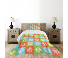 Mind and Body Poses Lotus Bedspread Set