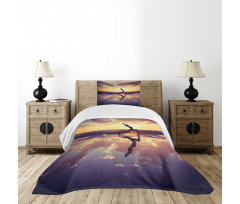 Woman on Beach Dramatic Bedspread Set