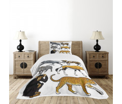 Cartoon Wild Animals Africa Bedspread Set