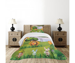 Animals in Forest Safari Bedspread Set