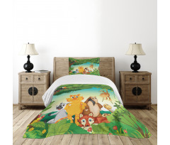 Forest Scene Jungle Habitat Bedspread Set