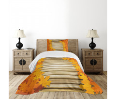 Fallen Leaves Rustic Style Bedspread Set