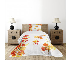 Tree Leaves and Berries Bedspread Set