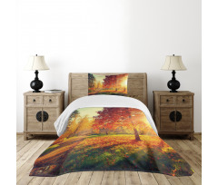 Misty Day in the Forest Bedspread Set