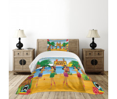 Luau Party Dance Bedspread Set