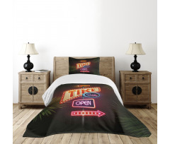 Neon Sign Design Bedspread Set