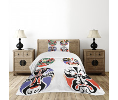 Chinese Opera Mask Bedspread Set