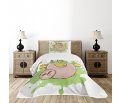 Exotic Mammal on Branch Bedspread Set