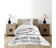 Sloth Christmas Hat Bedspread Set