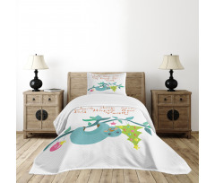 Childish Doodle New Year Bedspread Set