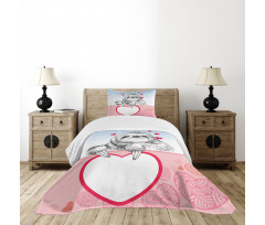 Romantic Sloth in Love Bedspread Set