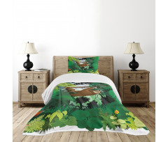 Vibrant Rainforest Plants Bedspread Set