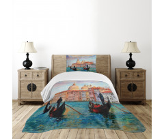 Watercolor Serene City Bedspread Set