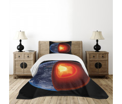 Hot Burning Earth Core Bedspread Set