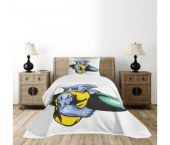 Grumpy Surfer Muscle Body Bedspread Set