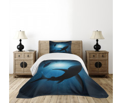 Fish Silhouettes Swimming Bedspread Set