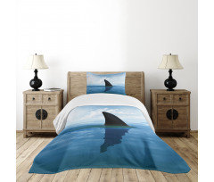 Fin Sea Surface Danger Bedspread Set
