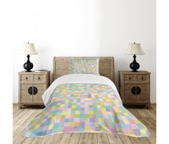 Colorful Squares Mosaic Bedspread Set