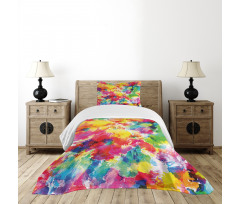 Vivid Messy Watercolors Bedspread Set