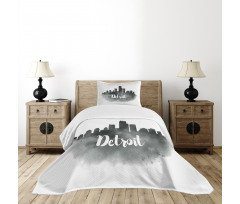 Black Smoky Cityscape Bedspread Set