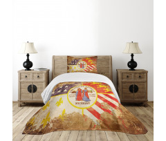 Antique Old USA Flag Bedspread Set