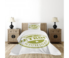 Grunge Retro Stamp Bedspread Set