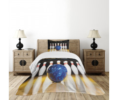 Blue Ball on Lane Bedspread Set