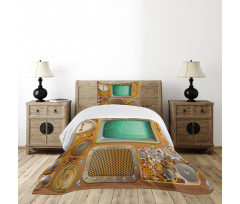 Grunge Steampunk Machine Bedspread Set