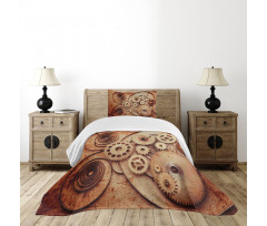 Mechanical Clocks Gears Bedspread Set