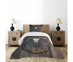 Rustic Skulll Bedspread Set