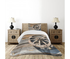 Log Wall Cart Bedspread Set