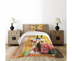 Wine Themed Grape Country Bedspread Set